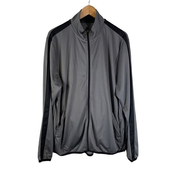 PBX Pro Men's Full Zip Athletic Track Jacket Color Block Gray Black Large Active - Picture 1 of 7